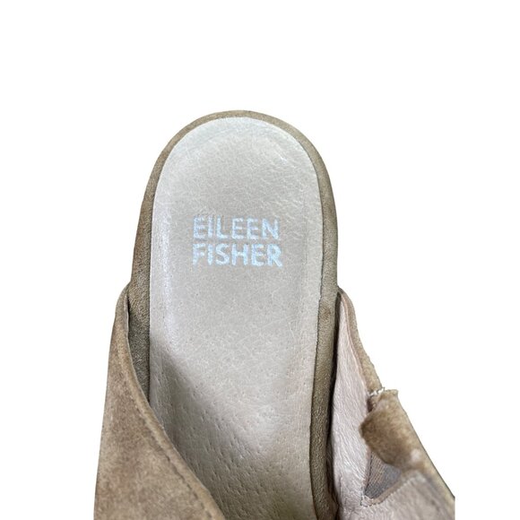 Eileen Fisher Womens Tan Suede Block Mules Shoes Size 5 SKU 8843 - Picture 10 of 14